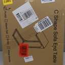 C-Shaped Side Table for Couch - Small Coffee Stand Sofa Tray Desk with Metal Frame and Waterproof Scratch Resistant, Modern End Accent for Living Room, Bedroom, Small Spaces, Rustic Brown