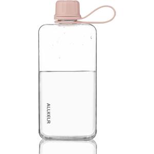 ALLKELR Portable Flat Water Bottle,BPA Free Reusable Tritan Plastic Travel Water Bottle Cup,Lightweight Leakproof Slim Water Bottle Fits Purse,Backpacking, Hiking 400Ml