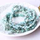 1 Strand Amazonite Natural Chips Genuine Semi Precious Gemstone Beads for Jewelry Making Stone Bead 5 to 8mm Irregular Gemstones for Bracelet Earrings Necklace Jewelry Making Crafting DIY