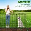 Decorative Garden Fence 6 Panel - 42in H x 13 ft L, No Dig Rustproof Metal Tall Animal Barrier for Dogs Rabbits, Outdoor Border for Yard, Patio, and Flower Beds