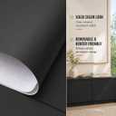 394''x23.6'' Black Wallpaper Contact Paper Black Peel and Stick Wallpaper Textured Matte Solid Color Self Adhesive Wall Paper Removable Renter Friendly for Cabinets Drawers Bedroom Kitchen