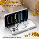 Misea Magnetic for iPhone 17 Pro Max Case Compatible with MagSafe [Never Yellowing] [Military Grade Drop Protection] Full Camera Lens Protector Plating Soft Clear Phone Case for Women, Silver