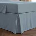 Mellanni Bed Skirt King Size - Bed Skirting - 15-Inch Tailored Drop Pleated Dust Ruffle - Hotel Luxury Bedding - Wrinkle, Fade, Stain Resistant - 1 Bedskirt (King, Blue Hydrangea)