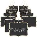 EBOOT 20 Pcs Mini Chalkboard Sign Reusable Wood Chalkboards with Hanging String Erasable Double Sided Small Hanging Blackboard for Message Board Sigs Price Labels Party Buffet Plant Food Name Tag