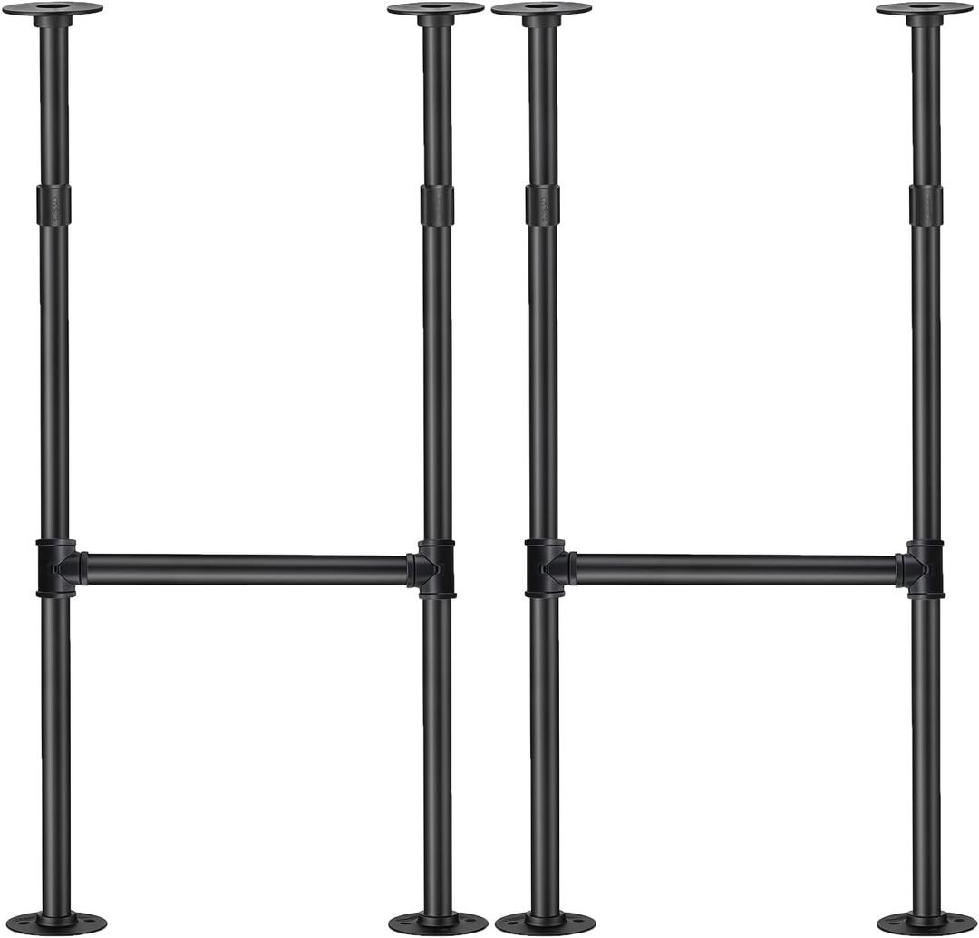 Industrial Pipe Table Leg for Bar Height Pub Table, H-Shape, Iron Base Legs Coffee Tables& End Tables,Desks,Nightstand - Vintage,Mid-Century Modern Aesthetic,38 Inch (2 Packs)
