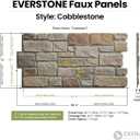 EverStone Cobblestone Faux Stone Panel, 48"W x 23 3/4"H x 1 1/8"D, Charleston Color