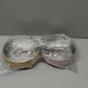 Kitten Food Bowls 2 Pack, Stainless Steel Cat Food and Water Bowl Set with Anti-Slip Silicone Bottom, 5 '' Wide Thick & Heavy Duty Metal Pet Bowls for Indoor Cats (yellow and pink)