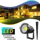 LED Landscape Lights,5W 120V AC Outdoor Pathway Garden Yard Spotlight,IP65 Waterproof Garden Flood Light,Outdoor Spotlight with Stake,UL Cord 5-ft with Plug (Pack of 2, Daylight White)