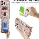 Cavor for iPhone 12 Pro Max/13 Pro Max Case with Card Holder,for iPhone 13 Pro Max Wallet Case for Women, PU Leather Zipper Pocket Protective Card Slots Phone Cover-Rose Gold Leopard