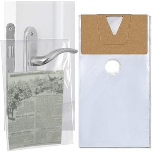 Henoyso 1000 Pcs Door Hanger Bags Plastic Clear Door Knob Hanger Bags Waterproof Poly Newspaper Packets Bulk Flyers Brochures Notices Printed Materials (6 x 9 Inch)