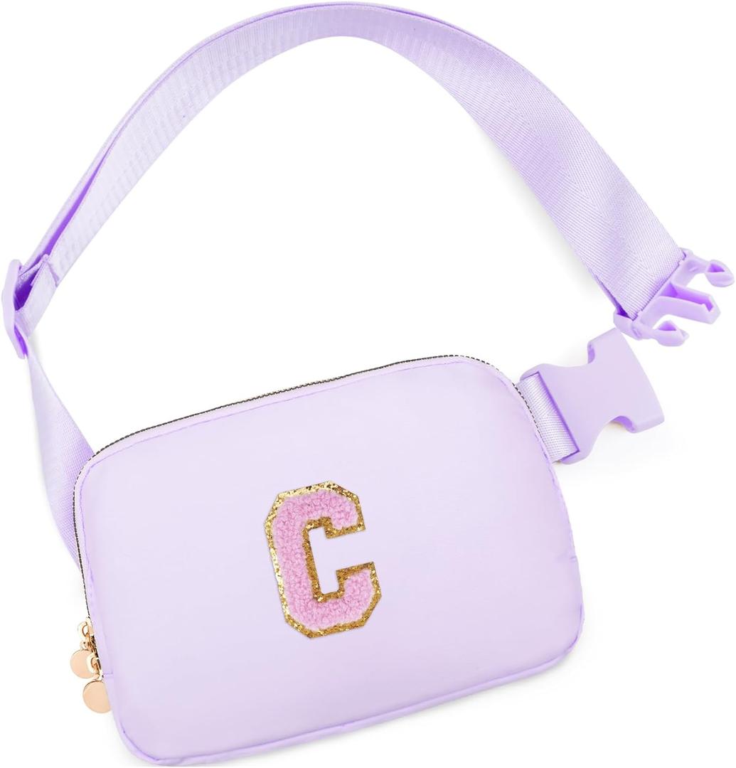 Birthday Gifts for 4 5 6 7 8 9 10 11 12 13 Year Old Girls,Gifts for Teens Kids Daughter Sister Her,Two Way Zipper Crossbody Bag Fanny Pack Belt Bag Cute Trendy Stuff - Lavender,C
