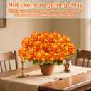 Fake Geraniums Artificial Fall Flowers for Outdoors Autumn Decoration, Look Real Faux Fall Flowers Plants for Front Door Porch Patio Yard Balcony, 8 Bundles