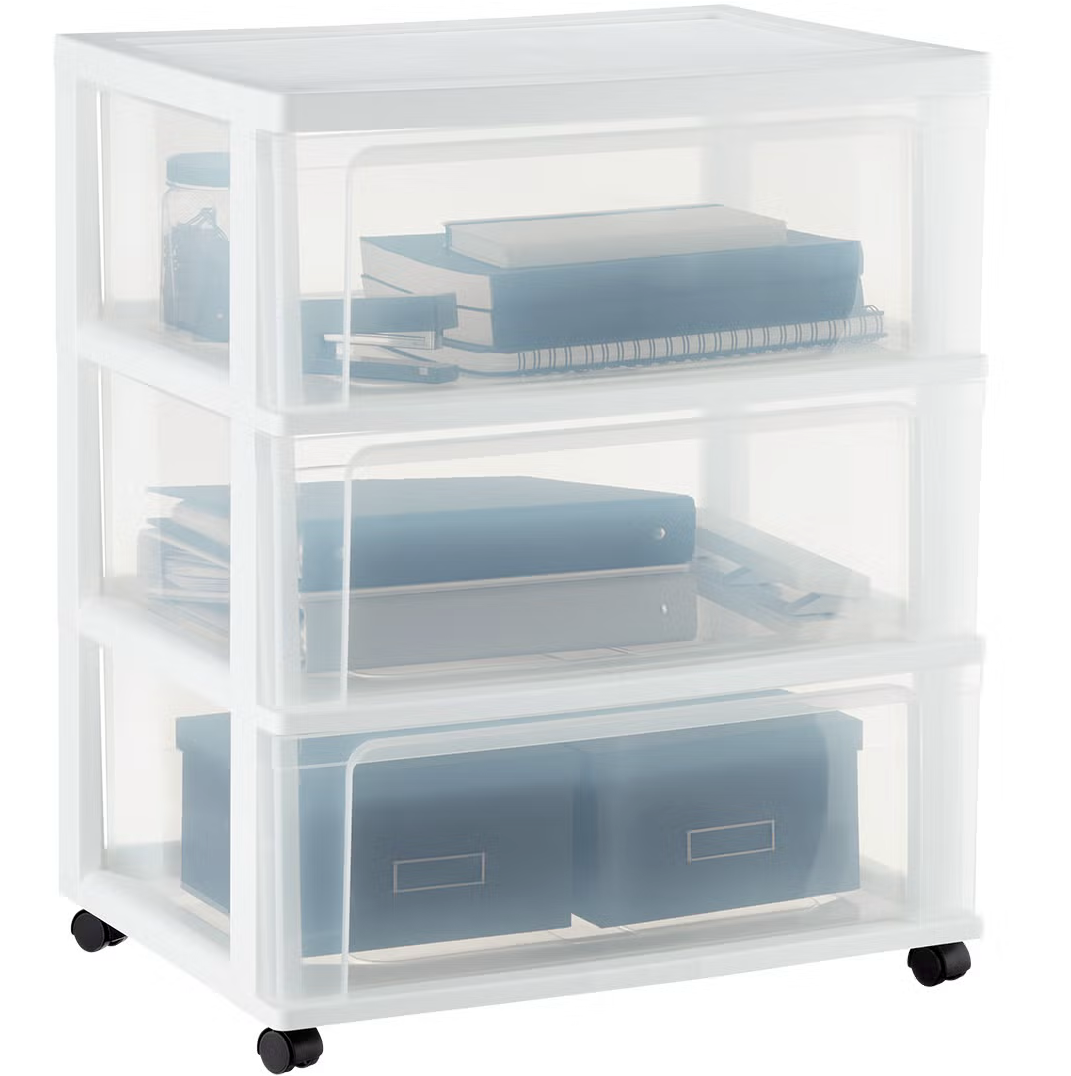 Iris Wide 3-Drawer Storage Cart
