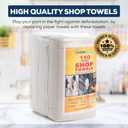 Simpli-Magic Cotton Shop Towels 14"x12" (145 Pack) Reusable Cleaning Shop Rags for Automobiles, Industries, Garage and Homes (White), 145 Count