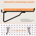 INCLY 6" Pegboard Shelf Hooks, 8 Pack Black Pegboard Shelf Brackets Hooks, 1/4 Inch Peg Board Organizer Accessories Display and Storage Rack for Garage Workbench Craft Room Office
