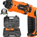 ENERTWIST Cordless Screwdriver, 8V Max 10Nm Electric Screwdriver Rechargeable Set with 82 Accessory Kit and Charger in Carrying Case, 21+1 Cluth, Dual Position Handle, LED Light, ET-CS-8
