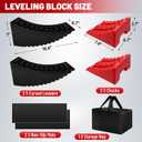 HOXWELL Leveling Blocks for RV, 2 Packs Camper Leveling Blocks System with Anti-Slip Mat, Lift Up to 6.3" Car Ramp for Changing Tires with Carry Bag, Fits Heavy Duty Dual Axle Travel Trailer RV Camper