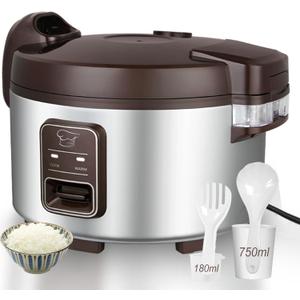 13.8 QT Large Commercial rice cooker 65 cups cooked 32 cups uncooked rice Commercial Electiric Rice Warmer for 18-28 people, with One-Touch Operation