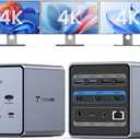TobenONE 16-in-1 Laptop Docking Station 𝗧𝗿𝗶𝗽𝗹𝗲 𝟰𝗞 Monitor with 150W Power Supply, 3 HDMI, 2.5Gbps Ethernet, 7 USB, USB-C Docking Station for Thunderbolt 5/4/3 Windows/Dell/Lenovo/HP/Asus
