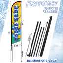 Fanfanwin Snow Cones Feather Flag with Pole Kit 15 ft Banner Sign for Business Advertising Feather Flag Sign with Flagpole for Outside Garden Business Store Party