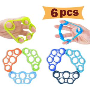 Hand Grip Strengthener, Finger exerciser, Grip Strength Trainer (6 PCS),NEW MATERIAL,Forearm grip workout, Finger Stretcher, Relieve Wrist Pain, Carpal tunnel. (Finger exerciser)