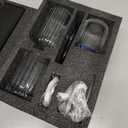 Shinowa Bathroom Accessories Set, 5 Pcs Clear Glass Bathroom Accessory Sets Complete with Soap Dispenser, Toothbrush Holder, Q-Tips Holder, Soap Dish, Ceramic Tray, Countertop Vanity Organizer