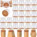 24 Pcs Chair Leg Floor Protectors for Hardwood Floors Silicone Covers to Protect Wood Tile Floors Felt Pads Furniture Leg Caps Non Slip Reduce Noise (Fit:1.3"-2") (Universal L(Fit:1.3"-2"), Clear-24pcs)