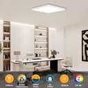 2 Pack 2x2feet 4200 LM LED Flat Panel, White Trim Flush Mount and Drop Ceiling Light 5 CCT, 3 Level Dim,CRI 90 for Home and Office