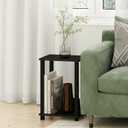 Furinno Simplistic End Table, 2-Pack, Espresso/Black, 2-Pack, 1-Tier, 13.4 x 11.5