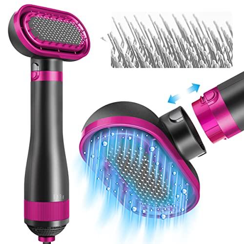 Dog Hair Dryer | 2 in 1 Pet Grooming Hair Dryer Blower with Replaceable Slicker Brush | Adjustable Temperature | Professional Pet Blowing Dryer | for Small and Medium Dogs and Cats