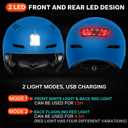 DKONI Bike Helmet with LED Lights Bicycle Helmets Commuter Cycling Helmet USB Rechargeable Front & Back LED Light Helmet for Adult Men Women M
