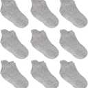 Zaples Baby Non Slip Grip Ankle Socks with Non Skid Soles for Infants Toddlers Kids Boys Girls (Gray, XS)