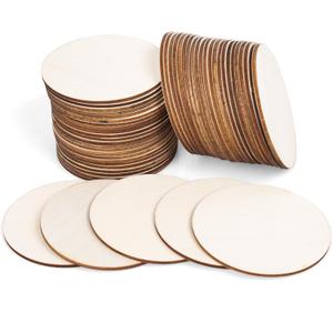Coadura 3" Wood Circles for Crafts, 50PCS Unfinished Wood Rounds for Painting, Wood Burning, DIY Art, and Door Hanger Projects