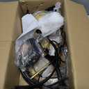 4 Lights Black and Gold Chandelier for Dining Room, 17" Farmhouse Foyer Chandeliers, Industrial Geometric Hanging Pendant Light Fixture for Entryway, Kitchen, Entryway, Foyer, Stairs