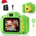 GKTZ Toys for Girls Age 3-8, Kids Camera Digital Video Toddler Camera Children Camcorder Birthday Gifts for 3 4 5 6 7 8 Year Old Girls with 32GB SD Card (Green)