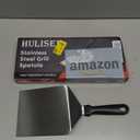 HULISEN Stainless Steel Large Grill Spatula - 6 x 5 Inch Heavy-Duty Metal Spatula with Cutting Edges, Kitchen Griddle Accessories, Smashed Burger Turner Scraper for BBQ Grill and Flat Top Griddle