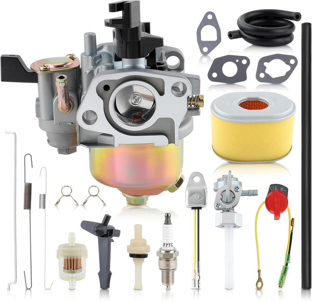 AUTOKAY GX160 GX200 Carburetor for Honda GX120 GX140 GX 160 GX168 GX200 5HP 5.5 HP 6.5 HP Engine, for Go Karts, Pressure Washers, Water Pumps, Generators, Lawn Mowers with Air Filter Tune Up Kit