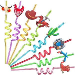 24 Colored Glitter Denim Straws Cowboy Party Decorations Reusable Plastic Straws Colorful Western Cowboy Birthday Party DecorationsWestern Cowboy Party strawsWestern Cowboy Party Favors