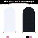 OurWarm Arch Cover Set of 3, White and Black 2 in 1 Round Arch Backdrop Covers, 4FT 5FT 6FT Spandex Stretchy Backdrop Cover Fabric for Birthday Party Baby Shower Wedding Stand Decorations