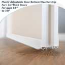 Lineshading 2 Sets Door Sweep Plastic PVC 1 3/4" x 36" Slide on Bottom Exterior Door Seal Strip for Weather Stripping Draft Stopper (White)