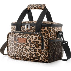 Lifewit Large Lunch Bag Insulated Lunch Box Soft Cooler Cooling Tote for Adult Men Women, Leopard 12-Can (9L)