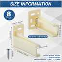 Chunful 4 Pair Rear Drawer Track Socket Back Plates Mounting Brackets Durable Plastic Drawer Track Back Plate Left and Right Close Locker Slides Socket for Repairing Replacing (Milky)