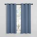 NICETOWN Kitchen Curtains with Grommet Top, Privacy & Room Darkening Thermal Insulated Draperies for Boys Bedroom, Nursery (Stone Blue, 34" Wide by 54" Long, Set of 2)