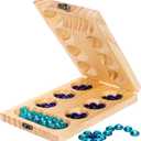 Wooden Mancala Board Game Set,Larger Size Mancale Instructions, Portable Travel Board Game for Kids and Adults