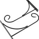 2pcs Iron Wall-Mounted Plant Hanger Rack Outdoor Hooks for Hanging Ceiling Hanging Hook Decorative Flowerpot Bracket Hanger (Black)