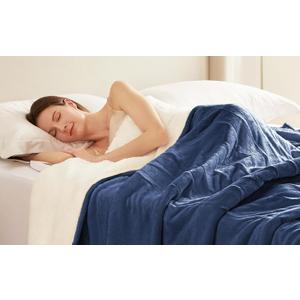 Dark Blue Sherpa Blanket 72x84 