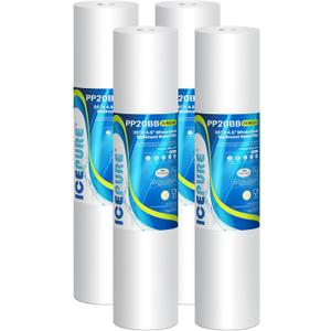 ICEPURE 20 Micron 20" x 4.5" Whole House Sediment Home Water Filter Replacement Cartridge, Compatible with SP-DD-5005-20BB, FPMB5-20, AP810-2, 155358-43, SDC-45-2005, 2PP20BB1M, P5-20, FP25B, 4 Pack