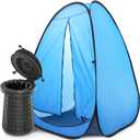 ALEVMOOM XXL Portable Toilet for Camping,880lbs Capacity,19.7" H Adjustable Outdoor Toilet with 7 Garbage Bags,Porta Potty for Adults,Collapsible Luggable Loo for Camping-BK-2