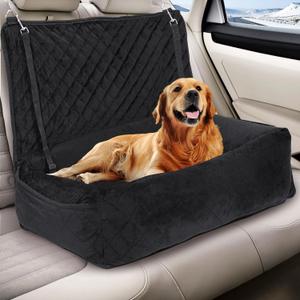 Dog Car Seat for Large/Medium Dogs, Dog Car Bed for Backseat Washable Pet Travel Safety with Storage Pockets for Easy Cleaning Fits for All Cars(47 * 20 * 7.9 Inch)