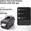 ZD410 Direct Thermal Label Printer for Shipping Barcodes Desktop USB Ethernet Wired Office Use